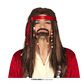 Brown wig with dreads and goatee 