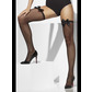 Fishnet hold-ups black with bow 