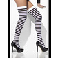 Opaque hold-ups, black & white striped