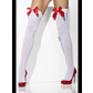 Opaque hold-ups, white, with red bows