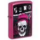 Pink punk skull design zippo lighter
