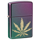 Zippo lighter iridescent marijuana leaf