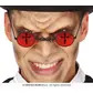 Gothic cross round glasses, red