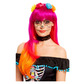 Deluxe day of the dead wig, pink & orange