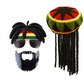 Hand made rasta hat & rasta face glasses bundle