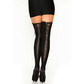 Opaque black corset thigh highs