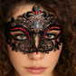 Elegant metal lace mask, red