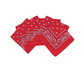 Pack of 6 red paisley bandanas