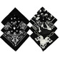 Pack of 6 black & white bandannas