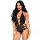 Strappy halter lace teddy