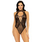 Net and lace keyhole bodysuit