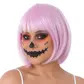 Pastel pink short bob wig with fringe