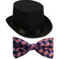 Black top hat & british bow tie bundle