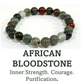 8mm beaded crystal stone bracelet - african bloodstone