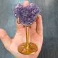 Amethyst heart cut geode with stand