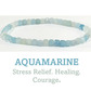 4mm cube cut crystal stone bracelet - aquamarine