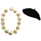 Black beret & garlic necklace