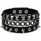 Triple spikes and chain bracelet 