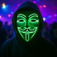 Anonymous led mask, green