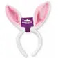 White plush bunny ears headband