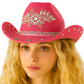 Pink rhinestone cowboy hat sparkly western cowgirl