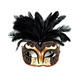 Black and gold feather eye mask