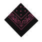 Bandana, black & pink paisley