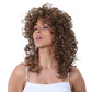 Brown 1980s curly wig