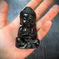Big buddha black obsidian crystal 