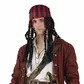 Pirate wig with beads & bandana |  black dreadlock wig