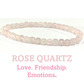 4mm cube cut crystal stone bracelet - rose quartz