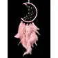 Pink moon dreamcatcher wall hanging boho feather home decor
