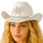 White rhinestone cowboy hat sparkly western cowgirl