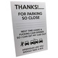 Memo pad, thanks for parking