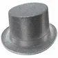 Top hat, silver shimmer