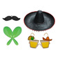 Black mexican party sombrero set