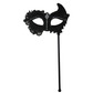 Black mask with lace on stick