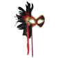 Red mask + feathers on stick