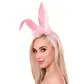 Bendable marabou satin bunny ears headband