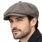 Tweed flat cap herringbone newsboy baker boy hat