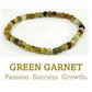 4mm cube cut crystal stone bracelet - green garnet