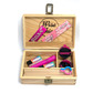 Wooden rolling box set, pink