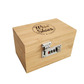 Wise skies wooden rolling box with lock 