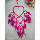 Dream catcher, bright pink hearts