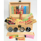 Large wooden rolling box set