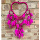 Dream catcher, bright pink hearts