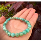 6mm beaded crystal stone bracelet - peruvian turquoise