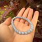 6mm beaded crystal stone bracelet - angelite