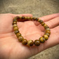 6mm beaded crystal stone bracelet - picture jasper