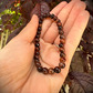 6mm beaded crystal stone bracelet - maroon tiger eye